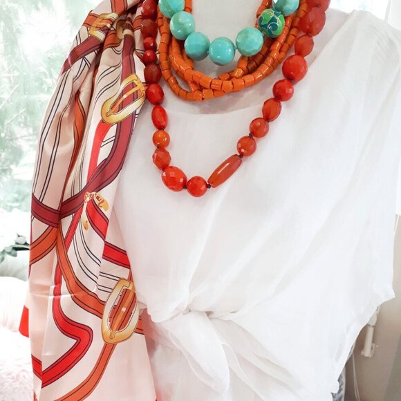 EUC Tendenze white silk t-shirt blouse, L - Picture 4 of 11